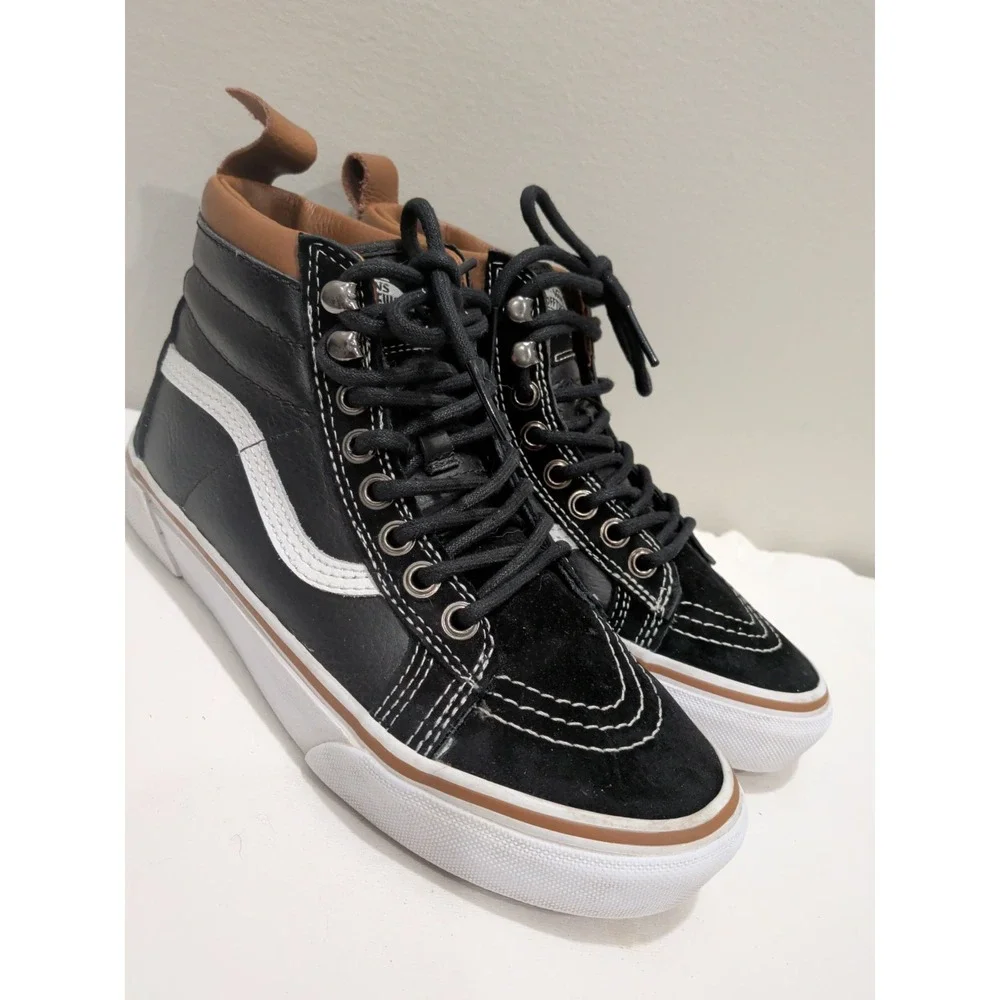 VANS Sk8-Hi MTE Scotchgard 3M Hiker Black Brown Leather Gum Shoes M Sz 4.5 W 6